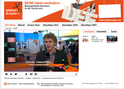 Leander L&ouml;wenthal stellt bei IdeenExpo TV eine Plasma-Pistole vor